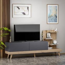Mueble TV Dizayn Antracita Nogal Practica Hogar