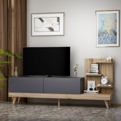 Mueble TV Dizayn Antracita Nogal Practica Hogar