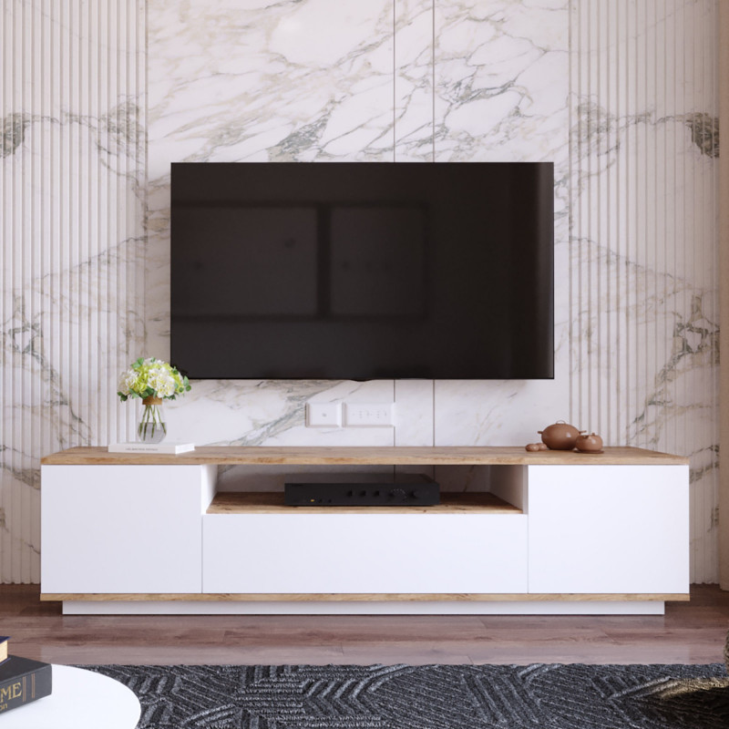 Mueble TV FR7-AW pino atlántico blanco Practica Hogar Mueble TV FR7-AW pino atlántico blanco Practica Hogar