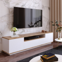 Mueble TV FR7-AW pino atlántico blanco Practica Hogar
