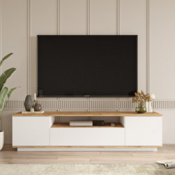 Mueble TV FR7-AW pino atlántico blanco Practica Hogar