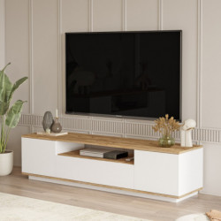 Mueble TV FR7-AW pino atlántico blanco Practica Hogar