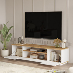 Mueble TV FR7-AW pino atlántico blanco Practica Hogar