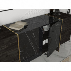 Aparador Veyron dorado negro Practica Hogar