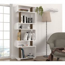 Librería Blok nogal blanco Practica Hogar