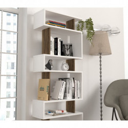 Librería Blok nogal blanco Practica Hogar