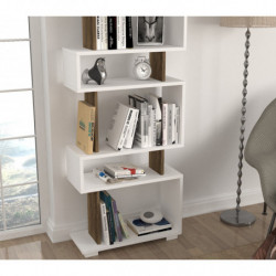 Librería Blok nogal blanco Practica Hogar