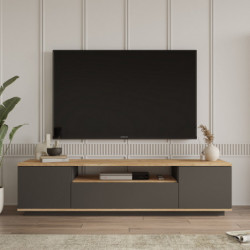Mueble TV FR7-AA pino atlántico antracita Practica Hogar
