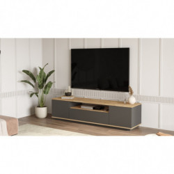 Mueble TV FR7-AA pino atlántico antracita Practica Hogar