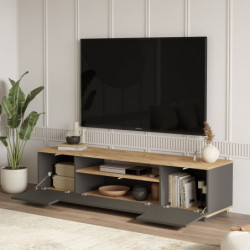 Mueble TV FR7-AA pino atlántico antracita Practica Hogar