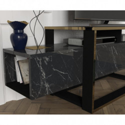 Mueble TV Bianco dorado negro Practica Hogar