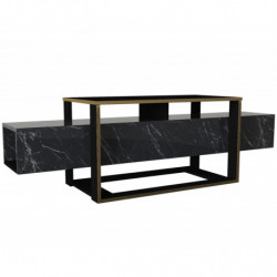 Mueble TV Bianco dorado negro Practica Hogar