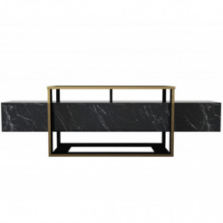 Mueble TV Bianco dorado negro Practica Hogar