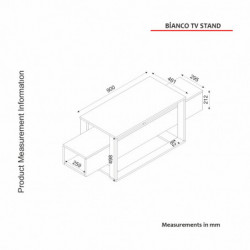 Mueble TV Bianco dorado negro Practica Hogar