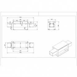 Mueble TV Bianco dorado negro Practica Hogar