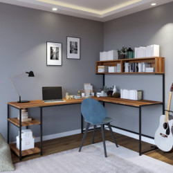 Escritorio de estudio Massası L164 nogal Practica Hogar