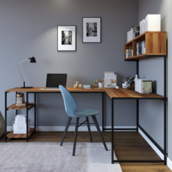 Escritorio de estudio Massası L164 nogal Practica Hogar