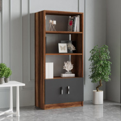 Conjunto de muebles de oficina VO15-BA antracita nogal Practica Hogar