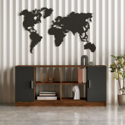 Conjunto de muebles de oficina VO15-BA antracita nogal Practica Hogar