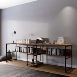 Escritorio de estudio Massası L189 nogal Practica Hogar