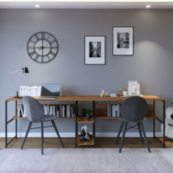 Escritorio de estudio Massası L189 nogal Practica Hogar