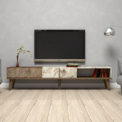 Mueble TV Milan blanco nogal Practica Hogar