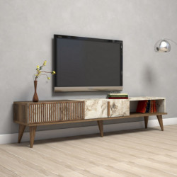 Mueble TV Milan blanco nogal Practica Hogar