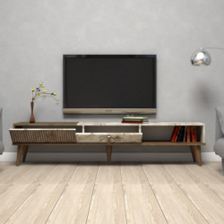 Mueble TV Milan blanco nogal Practica Hogar