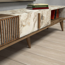 Mueble TV Milan blanco nogal Practica Hogar
