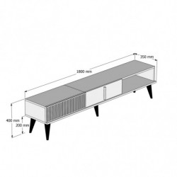 Mueble TV Milan blanco nogal Practica Hogar