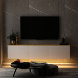 Mueble TV Neon V2 Blanco Roble Practica Hogar