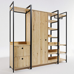 Armario Okan L600 roble negro Practica Hogar