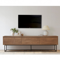 Mueble TV Milo 180 negro nogal Practica Hogar
