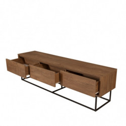 Mueble TV Milo 180 negro nogal Practica Hogar