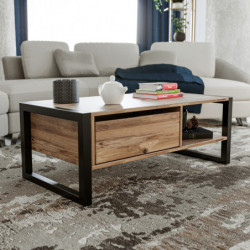 Mesa de centro Haldizen pino atlántico negro Practica Hogar