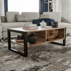 Mesa de centro Haldizen pino atlántico negro Practica Hogar
