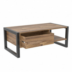 Mesa de centro Haldizen pino atlántico negro Practica Hogar