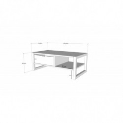 Mesa de centro Haldizen pino atlántico negro Practica Hogar