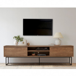 Mueble TV Rodez 180 negro nogal Practica Hogar