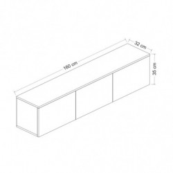 Mueble TV Neon roble blanco Practica Hogar