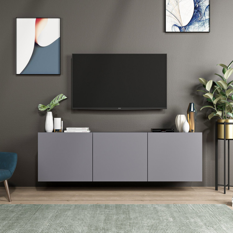 Mueble TV White Antracita Practica Hogar