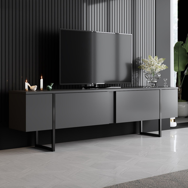 Mueble TV Luxe antracita negro Practica Hogar Mueble TV Luxe antracita negro Practica Hogar