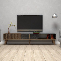 Mueble TV Milan negro nogal Practica Hogar