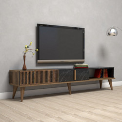 Mueble TV Milan negro nogal Practica Hogar