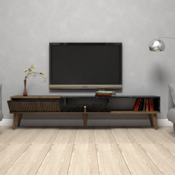 Mueble TV Milan negro nogal Practica Hogar