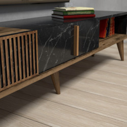 Mueble TV Milan negro nogal Practica Hogar