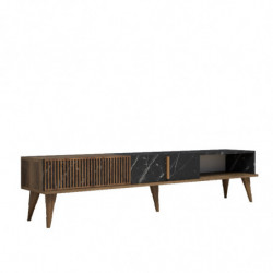 Mueble TV Milan negro nogal Practica Hogar