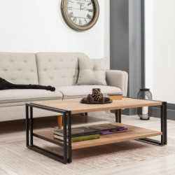 Mesa de centro Cosmo Rectus pino atlántico negro Practica Hogar