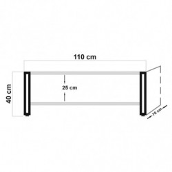 Mesa de centro Cosmo Rectus pino atlántico negro Practica Hogar