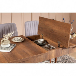 Mesa de comedor extensible Vina nogal Practica Hogar